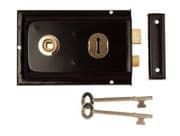 Black 150x100mm Double Handed Rim Lock
