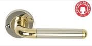 Brass Plated/Polished Chrome Orbit Privacy Set - 57mm Latch - Boxed