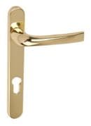 Gold Locking Inline Espag Handle, 43mm spindle, no screws - b