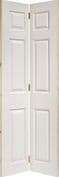 LPD BIFOLD TEXTURED 6 PANEL WHITE SQ TOP Door 1981x762x35mm