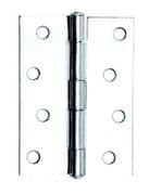 Polished Chrome Plated 102mm 1838 Steel Butt Hinge (Fixed Pin)