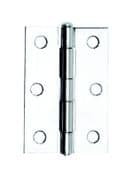 Polished Chrome Plated 76mm 1840 Steel Butt Hinge LOOSE PIN inc Screws
