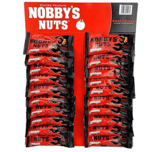 CARDED SWEET CHILLI NUTS NOBBYS