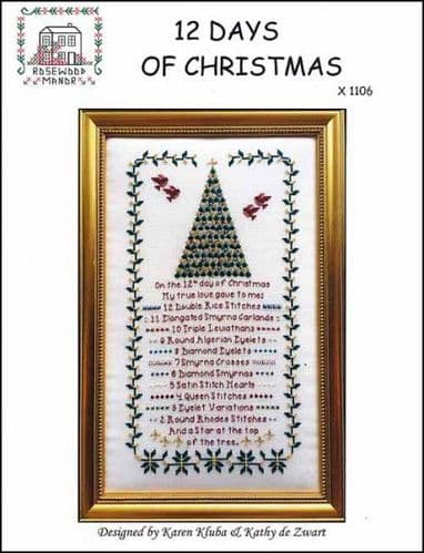 12 Days of Christmas Rosewood Manor cross stitch booklet