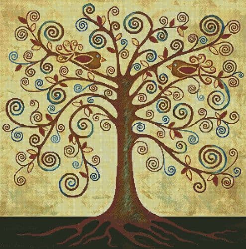 Abstract Tree of Life by Artecy printed cross stitch chart
