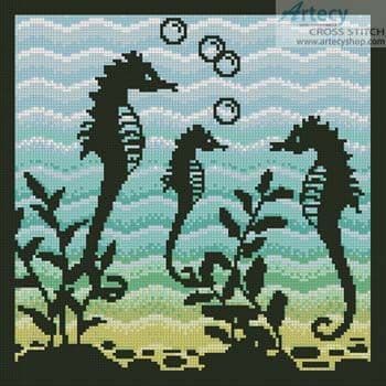 Aquarium Silhouette 2 by Artecy printed cross stitch chart