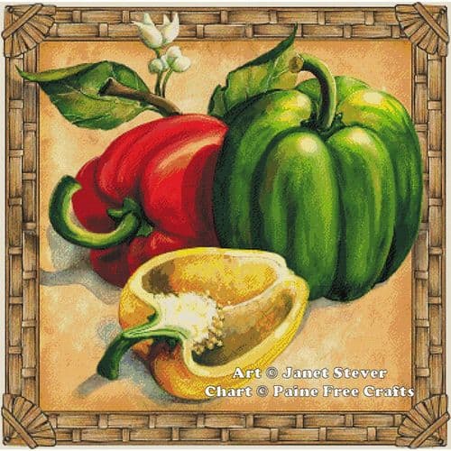 Bell Peppers by Paine Free Crafts printed cross stitch chart