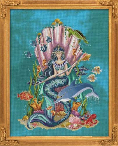 Bella Filipina Amphitrite Queen Goddess of the Sea printed cross stitch chart
