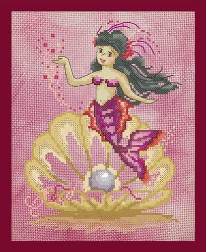 Bella Filipina Mermaid of the Shell printed cross stitch chart