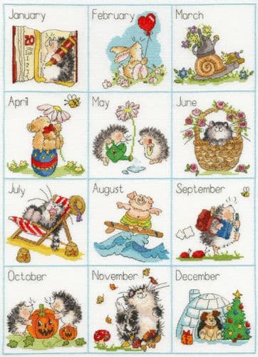 Bothy Threads Calendar Creatures by Margaret Sherry cross stitch kit