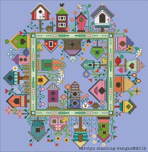 Carolyn Manning Designs Birdy Boulevard printed cross stitch chart