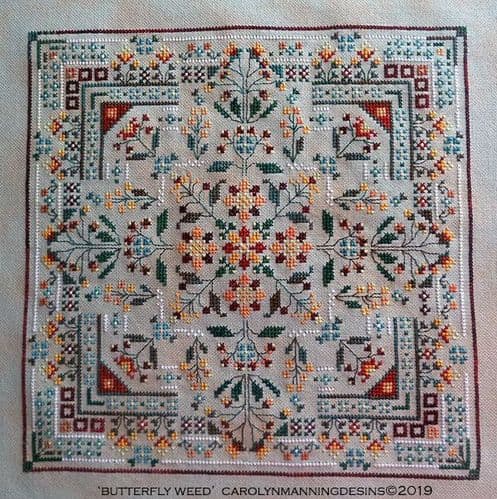 Carolyn Manning Designs Butterfly Weed printed cross stitch chart