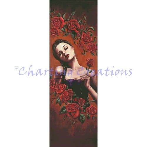 Charting Creations Blood Rose printed cross stitch chart