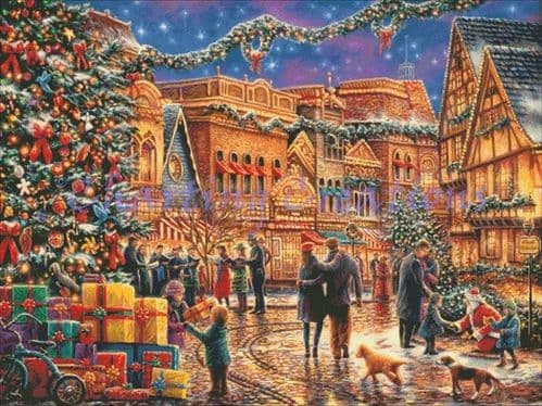 Charting Creations Christmas at Town Square printed cross stitch chart