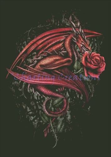 Charting Creations Dragons Rose printed cross stitch chart