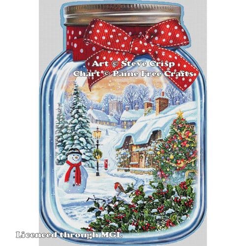 Christmas Glass Jar (supersize by Paine Free Crafts printed cross stitch chart