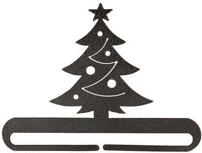 Christmas Tree 8" Charcoal Metal Bellpull