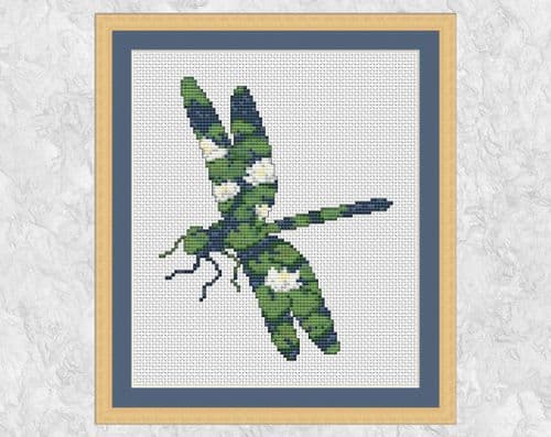 Climbing Goat Designs Lilypond Dragonfly printed cross stitch chart