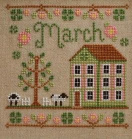 Country Cottage Needleworks March Cottage of the Month cross stitch chart