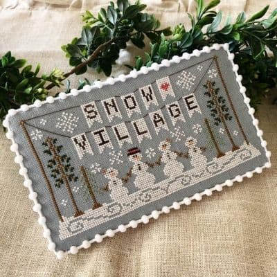 Country Cottage Needleworks Snow Village Banner - Snow Village cross stitch chart