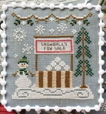 Country Cottage Needleworks Snowball Stand - Snow Village cross stitch chart