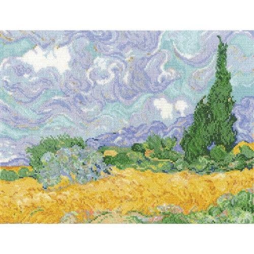 DMC A Wheatfield,  with Cypresses Van Gogh cross stitch kit