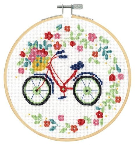 DMC Floral Bicycle cross stitch kit