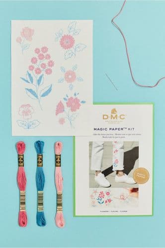 DMC Flower Collection Embroidery Magic Paper Kit