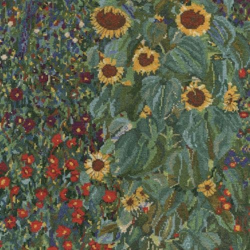 DMC Gustav Klimt Farm Garden with Sunflowers cross stitch kit