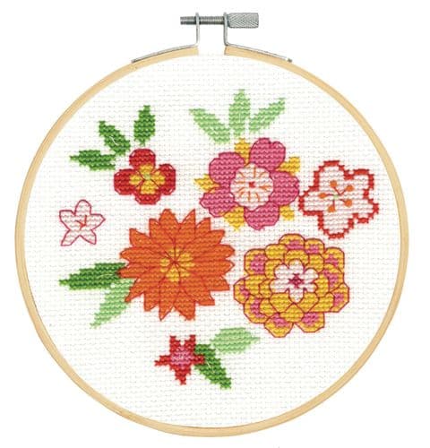 DMC Japanese Flowers cross stitch kit