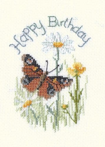 Derwentwater Designs Butterfly & Daisies cross stitch kit