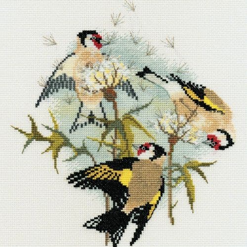 Derwentwater Designs Goldfinches & Thistles cross stitch kit