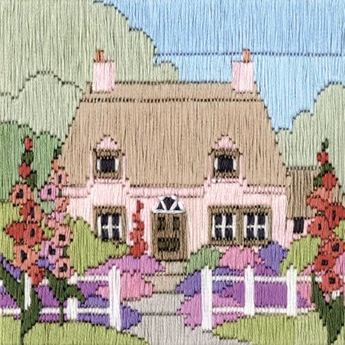 Derwentwater Designs Hollyhock Cottage long stitch kit
