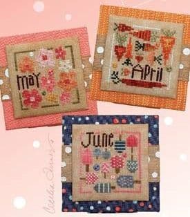 Heart in Hand Square Dance - April, May, June cross stitch chart