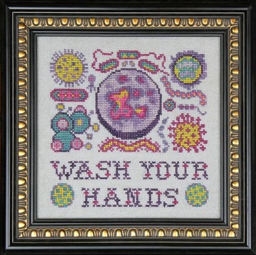 Ink Circles Arranging Microbes printed cross stitch chart