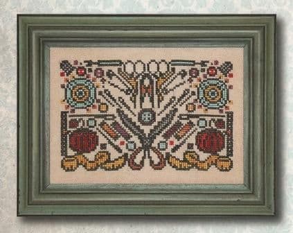 Ink Circles Arranging The Sewing Kit printed cross stitch chart