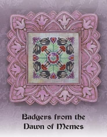 Ink Circles Badgers from the Dawn of Memes printed cross stitch chart