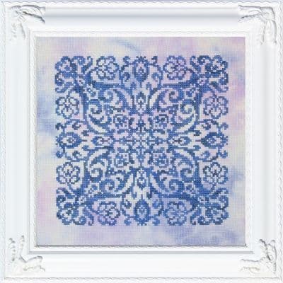 Ink Circles Blue Velvet printed cross stitch chart
