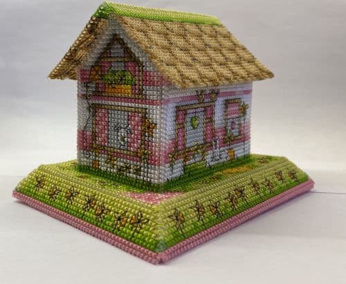 Lakeside Needlecraft 3D Spring Cottage printed cross stitch chart & kit options