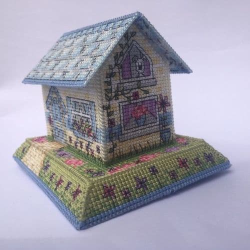 Lakeside Needlecraft 3D Summer Cottage printed cross stitch chart & kit options