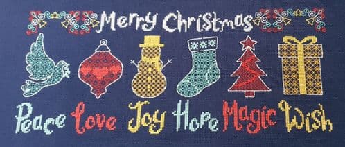 Lakeside Needlecraft Christmas Wishes Printed cross stitch chart & kit options