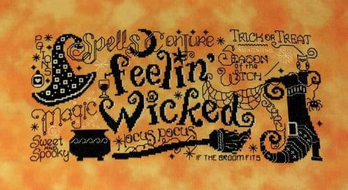 Lakeside Needlecraft Feelin' Wicked Printed cross stitch chart & kit options
