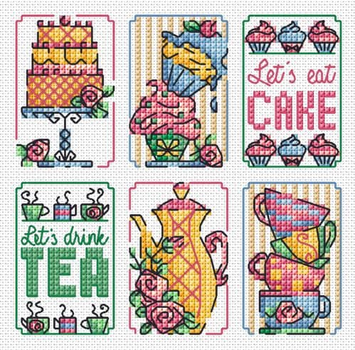 Lakeside Needlecraft Tea and Cakes free PDF cross stitch chart