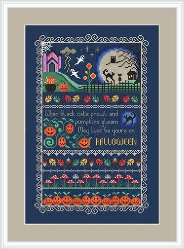 Little Dove Designs Black Cats & Pumpkins printed cross stitch chart