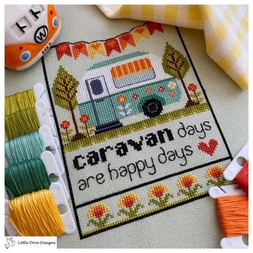 Little Dove Designs Caravan Days printed cross stitch chart
