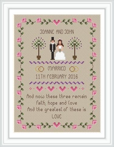Little Dove Designs Faith, Hope and Love printed cross stitch chart