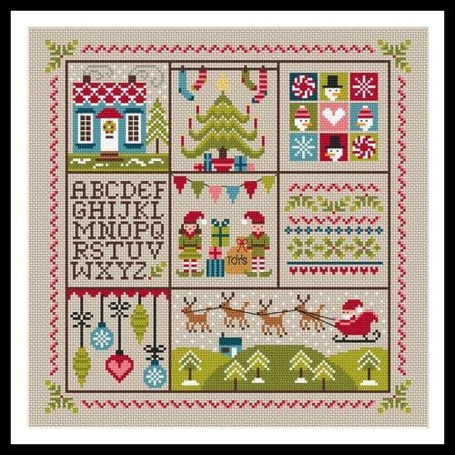 Little Dove Designs Holly Jolly Christmas printed cross stitch chart