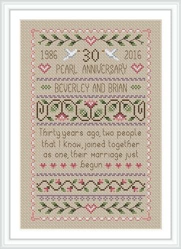 Little Dove Designs Pearl Wedding printed cross stitch chart