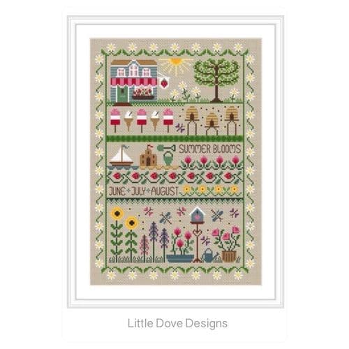 Little Dove Designs Summer Blooms printed cross stitch chart