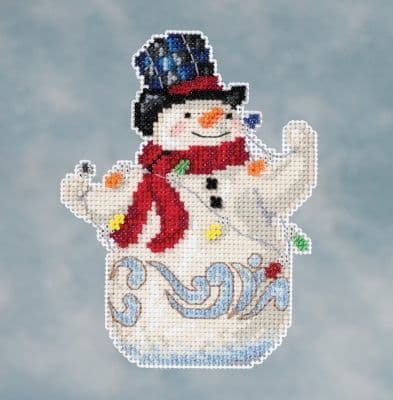 Mill Hill Jim Shore Snowman With Lights beaded cross stitch kit